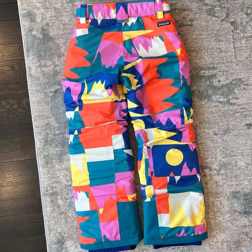 Patagonia Kids' Powder Town Ski Snow Pants Frontera Passage Blue M NWT